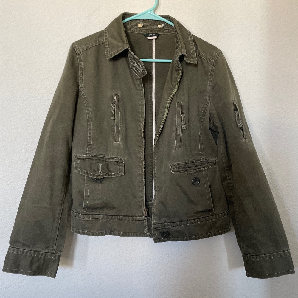 J Crew military green field jacket Medium